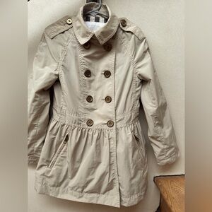 Girls Burberry Double Breasted Trench Coat sz8